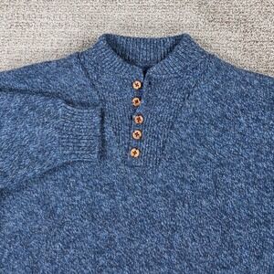 Pendleton Outdoorsman Sweater Mens‎ 100% Virgin Wool Blue Size Large Henley